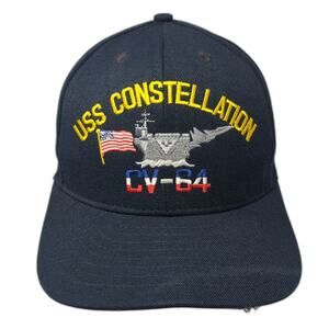 California Headwear 5 Panel Blue Hat One Size USS Constellation CV-64 US Navy